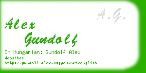 alex gundolf business card